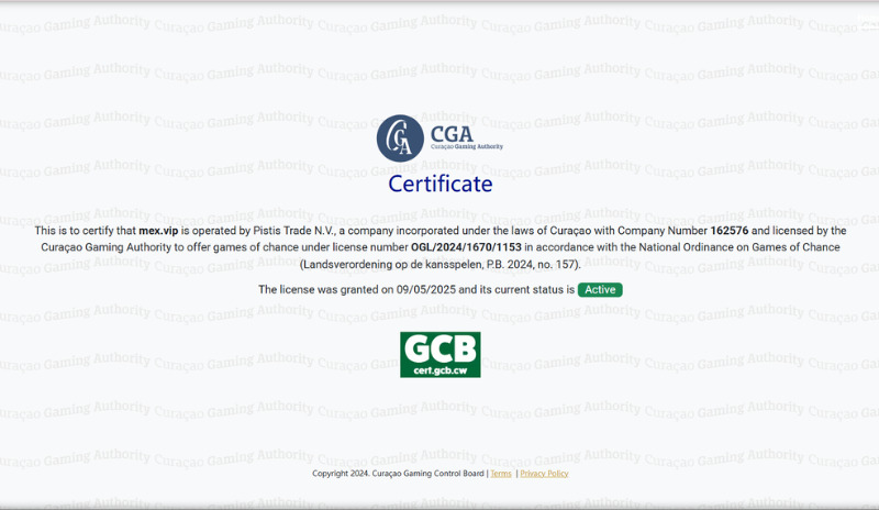 Certificate MexVIP